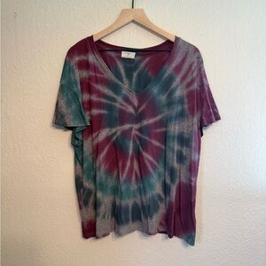 Tie-Dye V-Neck Women's Top